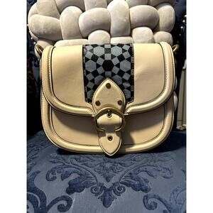 Coach Beige with Denim Logo Upcrafted Beat Saddle Bag